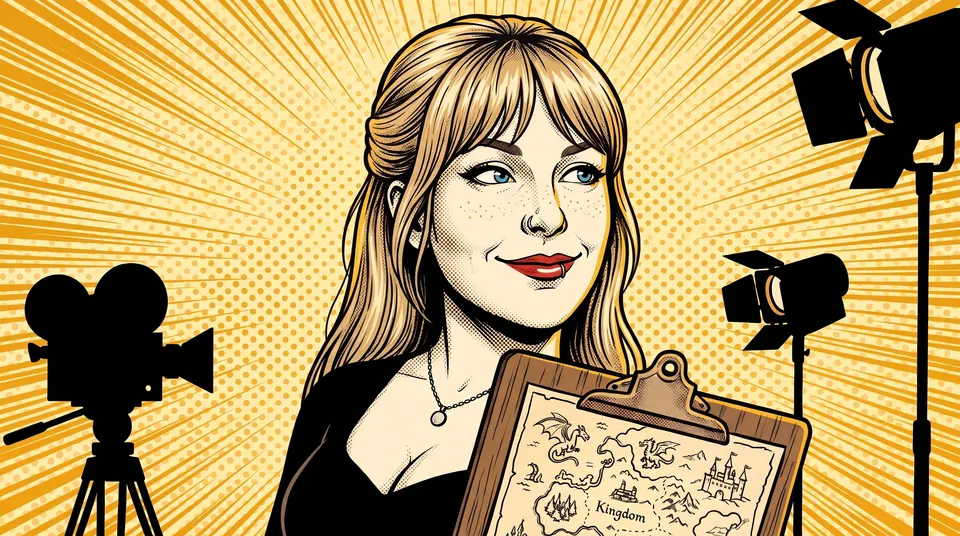 Sarah Keogh, drawn as a graphic-novel hero